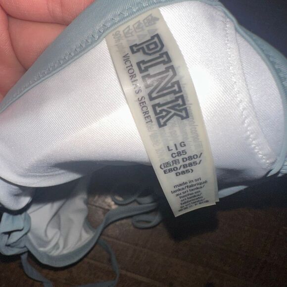 Victoria’s Secret L gray blue strappy wrap bikini top - Picture 3 of 3